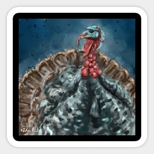 Painting of a Turkey (Bird) in a Contemporary Style Sticker